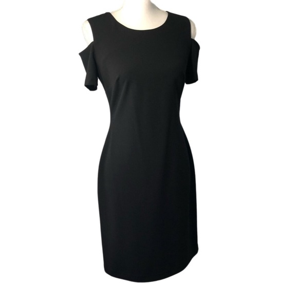 Tommy Hilfiger Cold Shoulder Short Sleeve Dress Black Size 6 - Picture 1 of 5